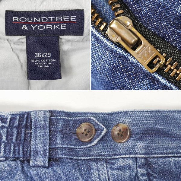 画像3: 90's ROUNDTREE＆YORKE 2タック デニムトラウザー "W36 L29" (3)
