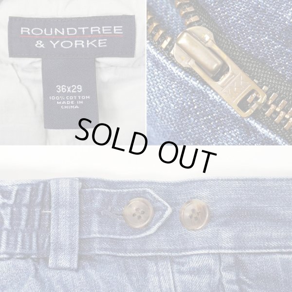 画像3: 90's ROUNDTREE＆YORKE 2タック デニムトラウザー "W36 L29" (3)