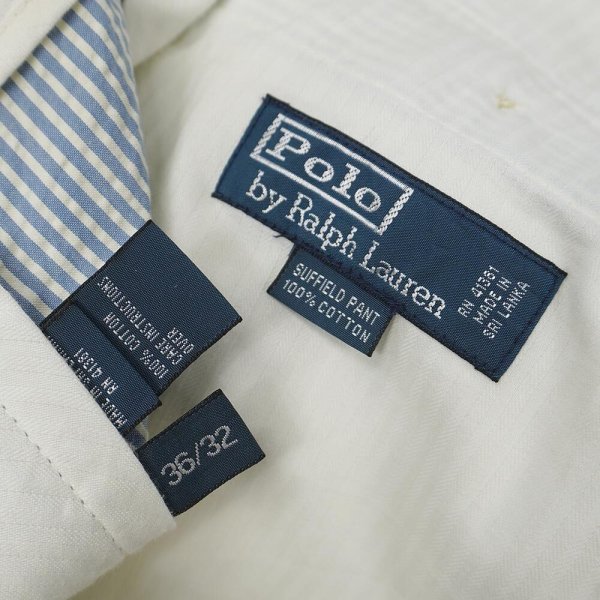 画像3: 00's Polo Ralph Lauren ノータック シアサッカートラウザー "SUFFIELD PANT / W36 L32" (3)