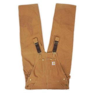 Carhartt ダブルニー オーバーオール ●アメリカインポート●51137 90's Carhartt ダブルニー ブラウンダックオーバーオール “MADE IN USA