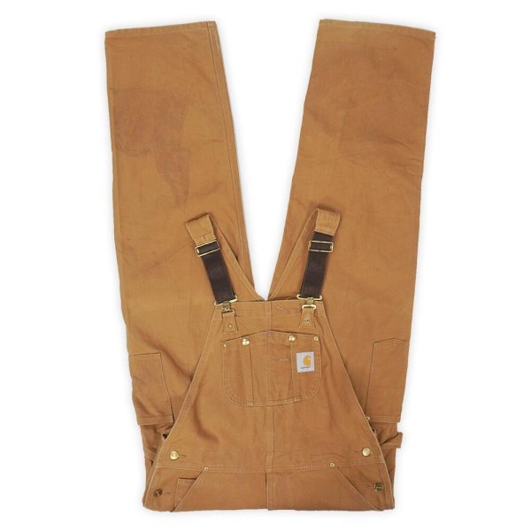 画像1: 00's Carhartt ダブルニー ダックオーバーオール “R01-BRN / W34 L34” (1)