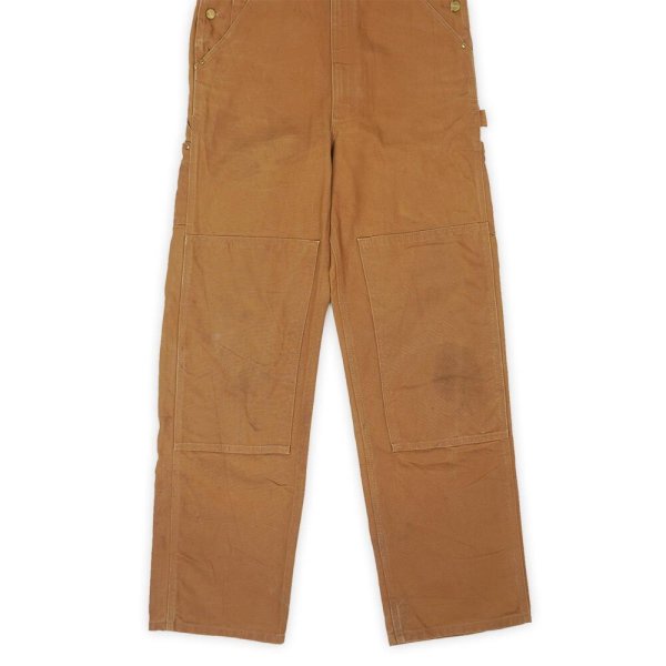 画像2: 00's Carhartt ダブルニー ダックオーバーオール “R01-BRN / W34 L34” (2)