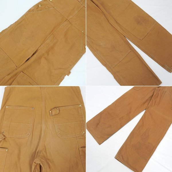画像5: 00's Carhartt ダブルニー ダックオーバーオール “R01-BRN / W34 L34” (5)