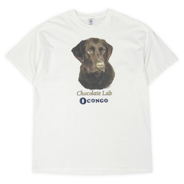 画像1: 00's Chocolate Labrador ドッグプリントTシャツ (1)