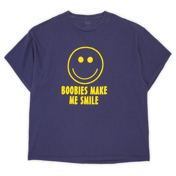 画像1: 00's BOOBIES MAKE ME SMILE 発泡プリントTシャツ (1)