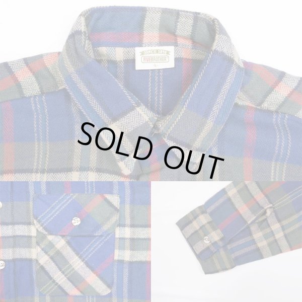 画像4: 90's FIVE BROTHER ヘビーネルシャツ "MADE IN USA / DEADSTOCK" (4)