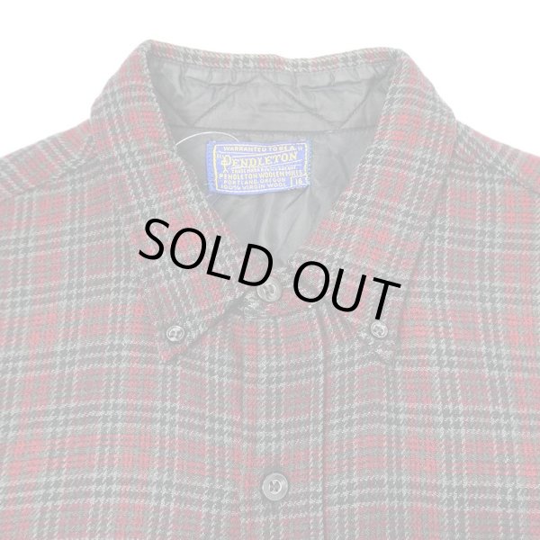 画像3: 50-60's PENDLETON 3点留め ウールボタンダウンシャツ “BLACK × RED Plaid” (3)