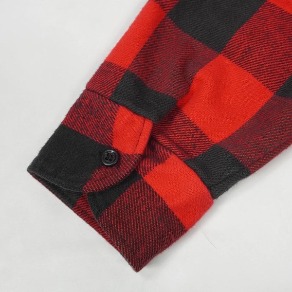 画像4: 80's FIVE BROTHER キルティングライナー ヘビーネルシャツ "MADE IN USA / Red&Black Plaid" (4)