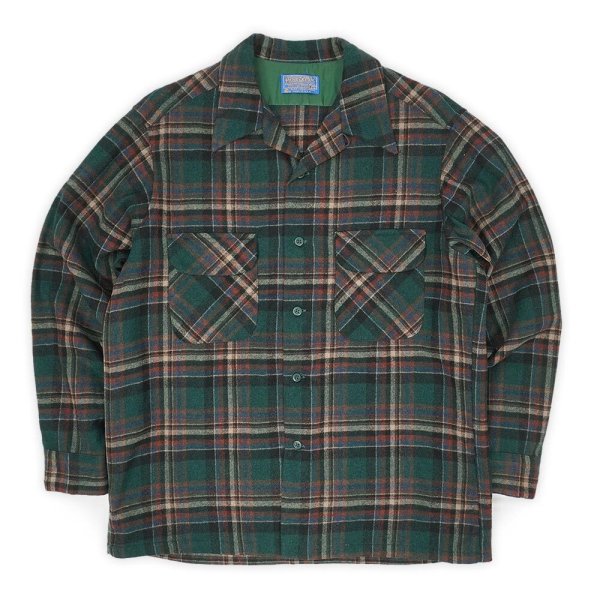 画像1: 70's PENDLETON オープンカラー ウールシャツ "MADE IN USA" (1)