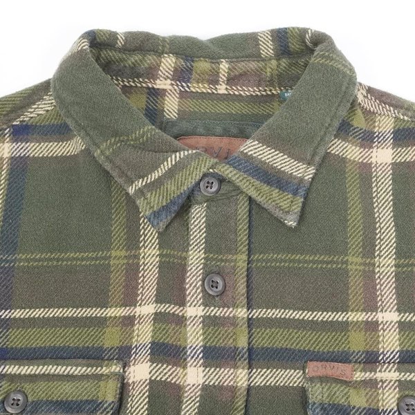 画像3: 00's ORVIS ヘビーネルシャツ "Olive Plaid" (3)