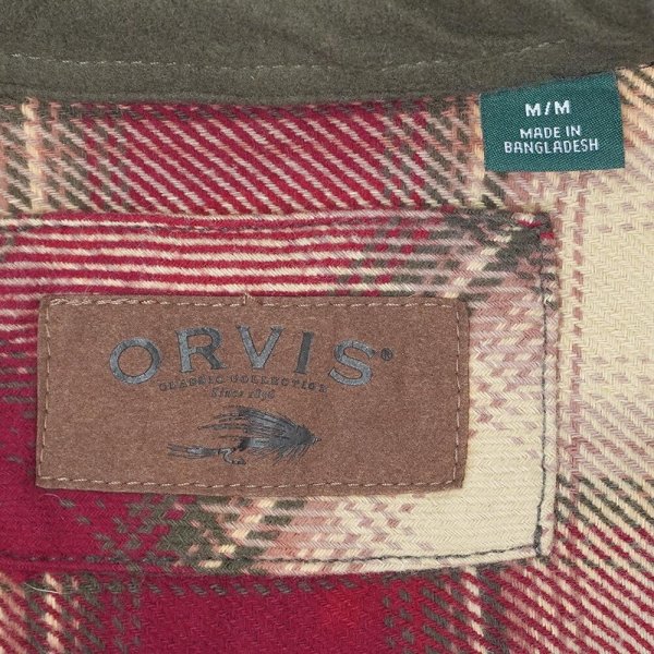 画像2: 00's ORVIS ヘビーネルシャツ "RED Plaid" (2)
