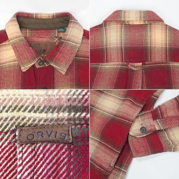 画像3: 00's ORVIS ヘビーネルシャツ "RED Plaid" (3)