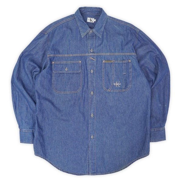画像1: 90-00's Calvin Klein Jeans デニムワークシャツ (1)