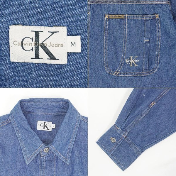 画像2: 90-00's Calvin Klein Jeans デニムワークシャツ (2)