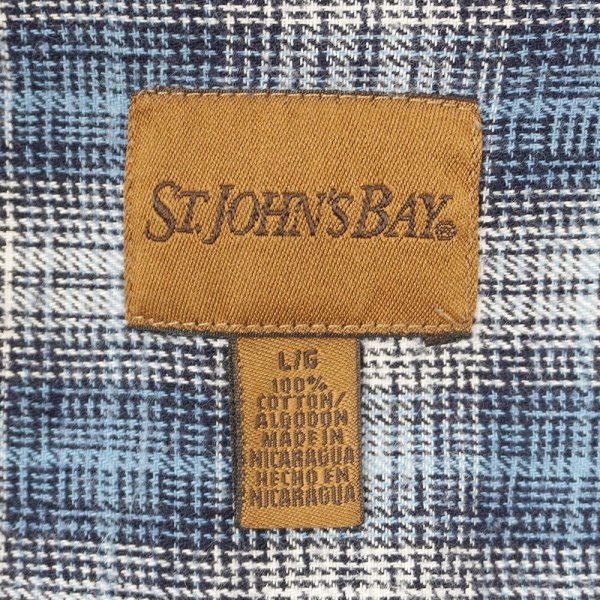 画像2: 90-00's ST.JOHN'S BAY フランネルボタンダウンシャツ "Blue Ombre Plaid" (2)