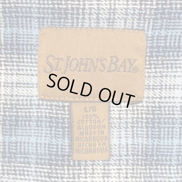 画像2: 90-00's ST.JOHN'S BAY フランネルボタンダウンシャツ "Blue Ombre Plaid" (2)