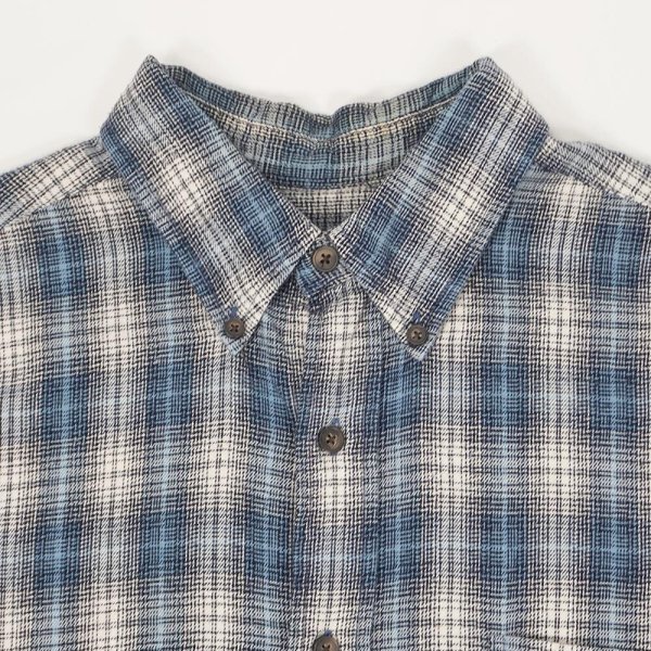 画像3: 90-00's ST.JOHN'S BAY フランネルボタンダウンシャツ "Blue Ombre Plaid" (3)