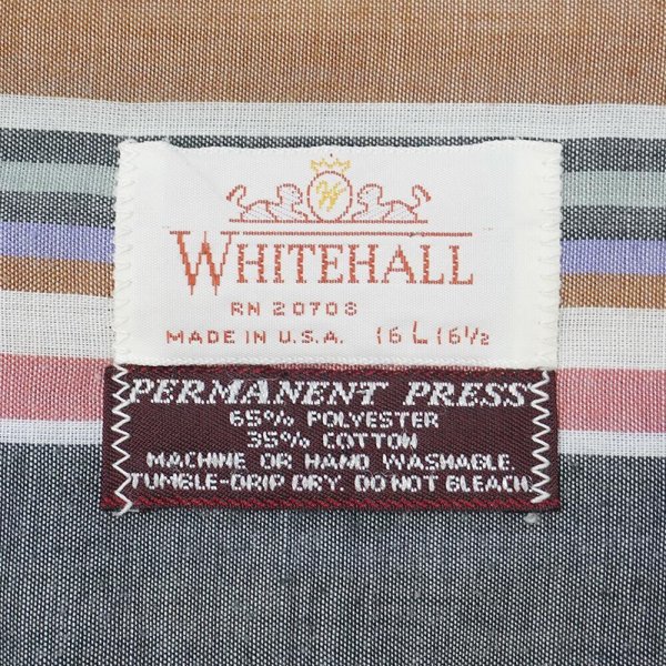 画像2: 60-70's WHITEHALL S/S マルチストライプ柄 オープンカラーシャツ "MADE IN USA" (2)