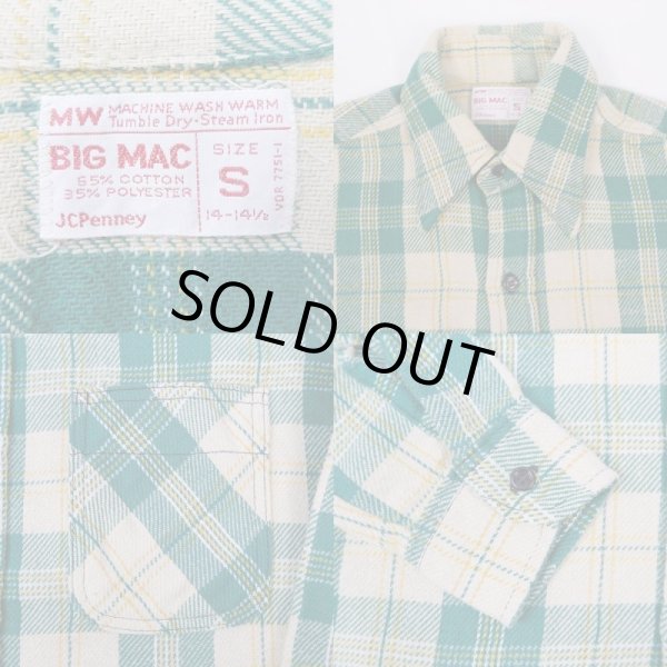 画像3: 70's BIG MAC ヘビーネルシャツ "GREEN BASE / size S" (3)