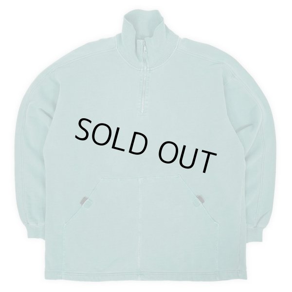 画像1: 90's STEEL BRIDGE ハーフジップスウェット "FADE GREEN / MADE IN USA / DEADSTOCK" (1)