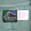 画像2: 90's STEEL BRIDGE ハーフジップスウェット "FADE GREEN / MADE IN USA / DEADSTOCK" (2)