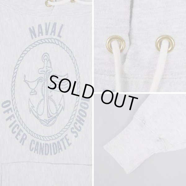 画像4: 80's Champion リバースウィーブ パーカー "NAVAL OFFICER SCHOOL / 染込みプリント" (4)