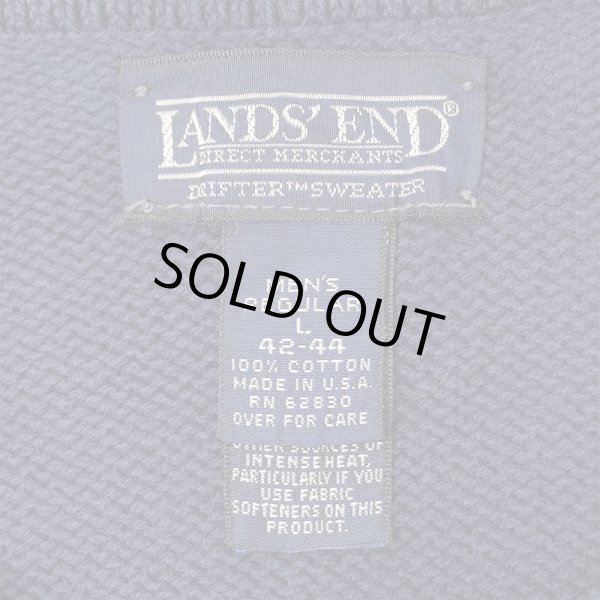 画像2: 90's LANDS' END コットンドリフターセーター "NAVY / MADE IN USA" (2)