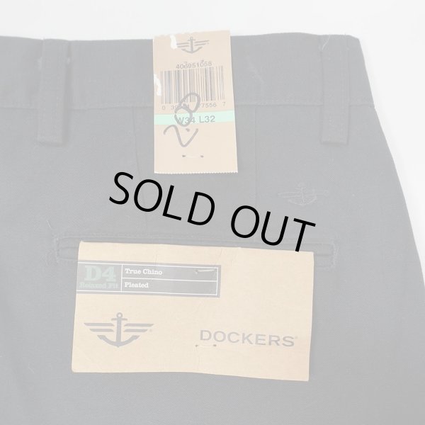 画像3: 00's DOCKERS 2タック チノトラウザー "BLACK / DEADSTOCK" (3)