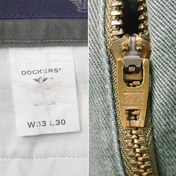 画像4: Early 00's DOCKERS 2タック チノトラウザー "OLIVE / W33 L30" (4)