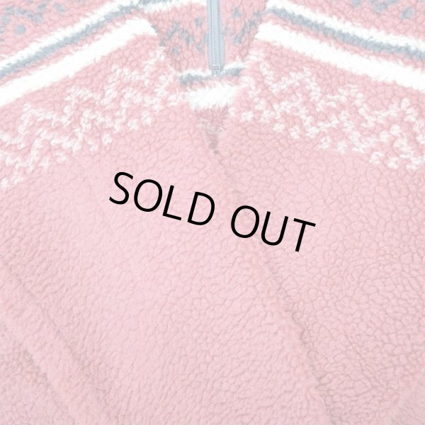 画像4: 90's-00's Woolrich 総柄 パイルフリースプルオーバー "MADE IN USA" (4)