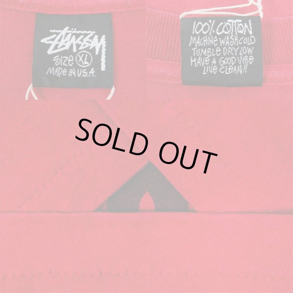 画像3: 80's OLD STUSSY シャネルロゴ Tシャツ “MADE IN USA / RED” (3)