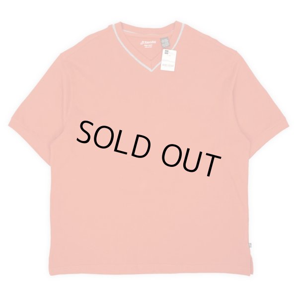 画像1: 00's ST JOHN'S BAY Vネック コットンピケTシャツ "Orange / DEADSTOCK" (1)