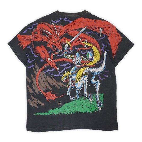 画像2: 00's LIQUID BLUE オールオーバープリントTシャツ "DRAGON & KNIGHT" (2)