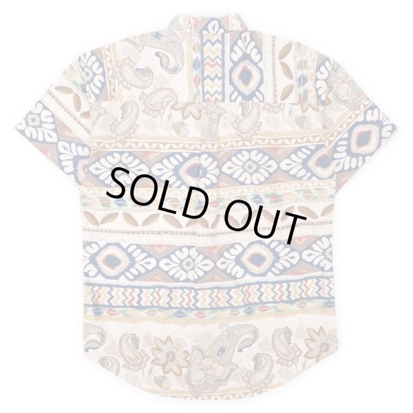 画像2: 90's CHAPS Ralph Lauren 総柄 S/S ボタンダウンシャツ (2)