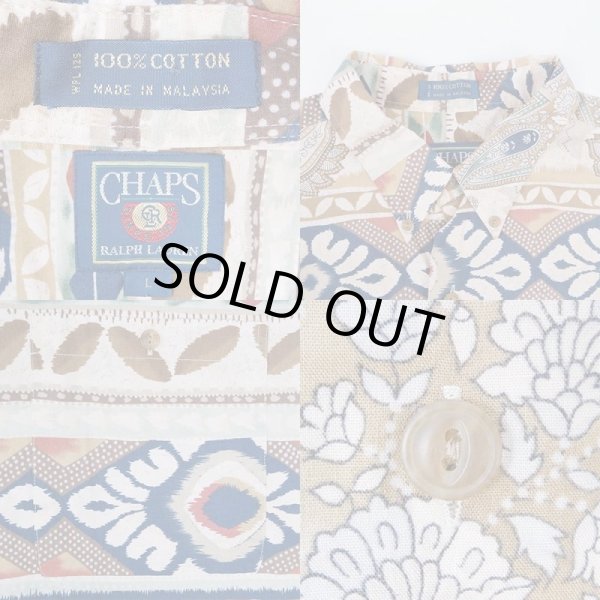 画像3: 90's CHAPS Ralph Lauren 総柄 S/S ボタンダウンシャツ (3)