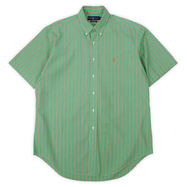 画像1: 90's Polo Ralph Lauren S/S マルチストライプ柄 ボタンダウンシャツ “CLASSIC FIT” (1)