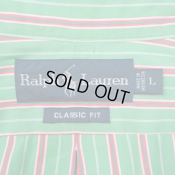 画像2: 90's Polo Ralph Lauren S/S マルチストライプ柄 ボタンダウンシャツ “CLASSIC FIT” (2)