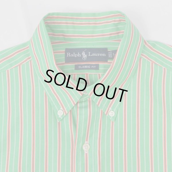 画像3: 90's Polo Ralph Lauren S/S マルチストライプ柄 ボタンダウンシャツ “CLASSIC FIT” (3)