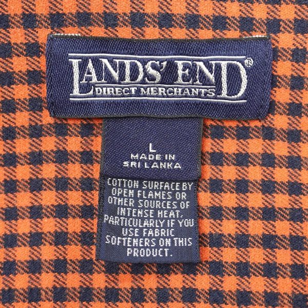画像2: 90-00's LAND'S END フランネルボタンダウンシャツ (2)
