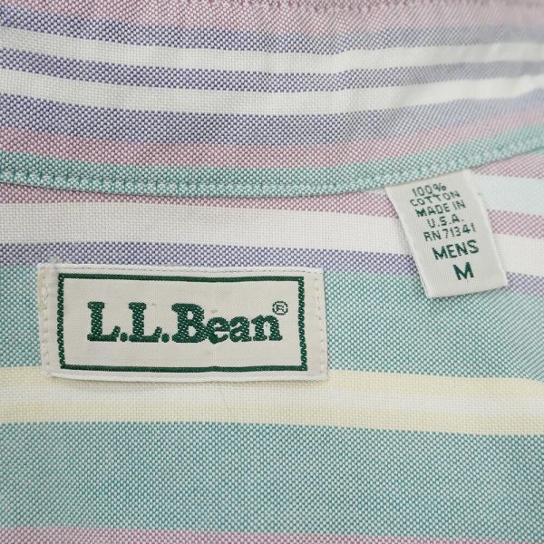 画像2: 90's L.L.Bean マルチストライプ柄 ボタンダウンシャツ “MADE IN USA” (2)