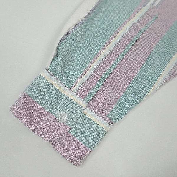 画像4: 90's L.L.Bean マルチストライプ柄 ボタンダウンシャツ “MADE IN USA” (4)