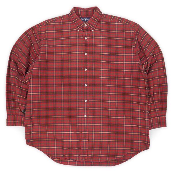 画像1: Early 90's Polo Ralph Lauren ボタンダウンシャツ "The Big Oxford / 裾ポニー" (1)