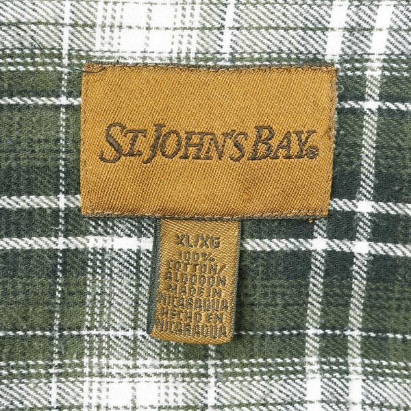 画像2: 90-00's ST.JOHN'S BAY フランネルボタンダウンシャツ "Olive Ombre Plaid" (2)