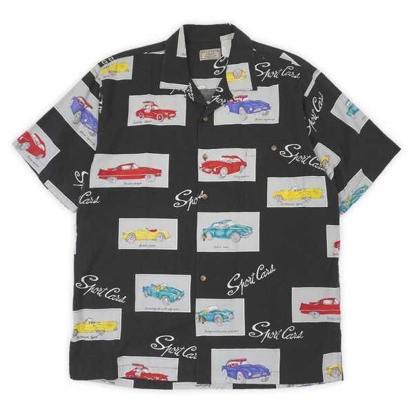画像1: 90's WEEKENDER S/S 総柄 オープンカラーシャツ "BLACK BASE" (1)