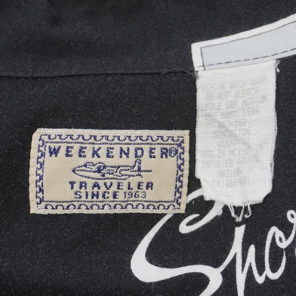 画像2: 90's WEEKENDER S/S 総柄 オープンカラーシャツ "BLACK BASE" (2)