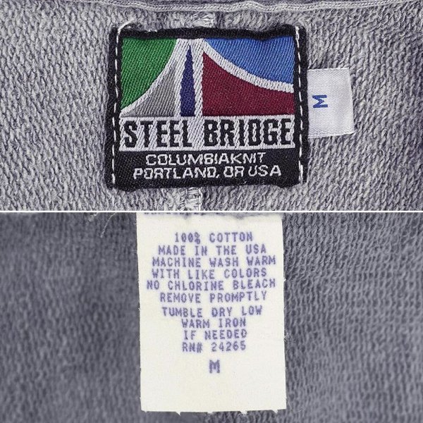 画像2: 90's STEEL BRIDGE ハーフジップスウェット "FADE NAVY / MADE IN USA / DEADSTOCK" (2)