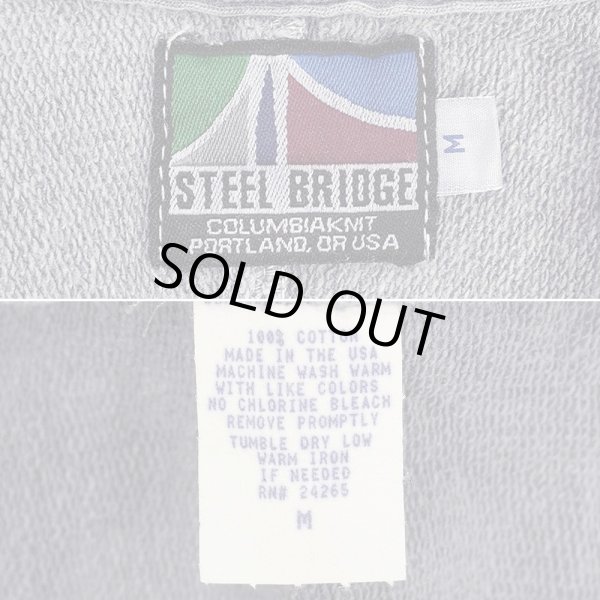 画像2: 90's STEEL BRIDGE ハーフジップスウェット "FADE NAVY / MADE IN USA / DEADSTOCK" (2)