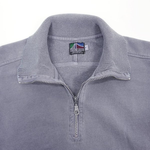 画像3: 90's STEEL BRIDGE ハーフジップスウェット "FADE NAVY / MADE IN USA / DEADSTOCK" (3)