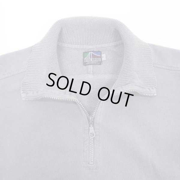 画像3: 90's STEEL BRIDGE ハーフジップスウェット "FADE NAVY / MADE IN USA / DEADSTOCK" (3)