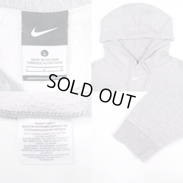 画像2: 00's NIKE ロゴ刺繍 スウェットパーカー "Small Swoosh / GRAY" (2)